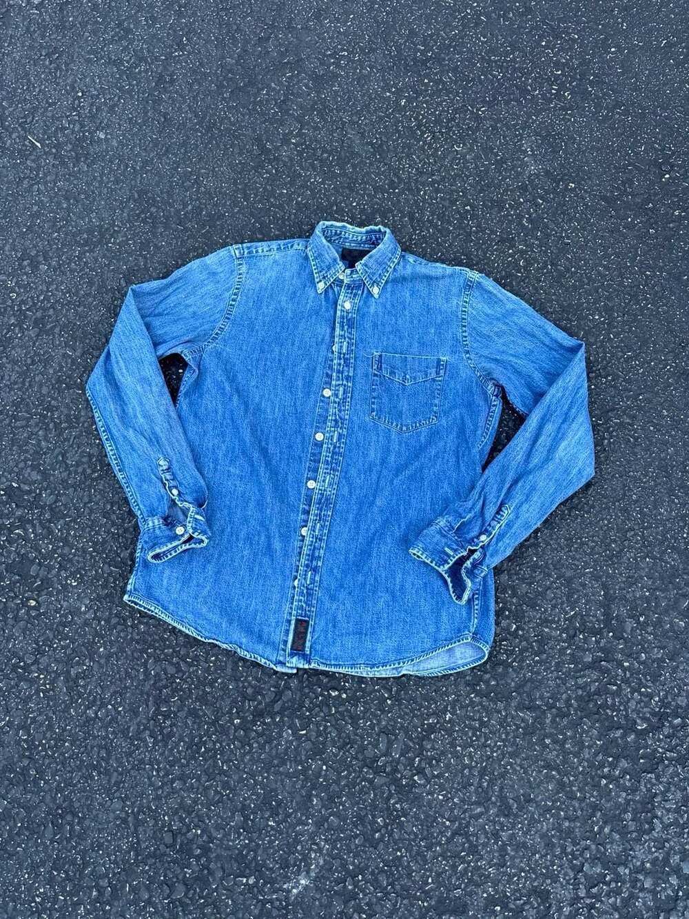 Ralph Lauren Denim Button Down Shirt Size XS Blue Cotton